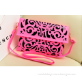 CANALOLO HOLLOW PINK FOLD HAND BAG EVENING POUCH SMALL MINI BAG